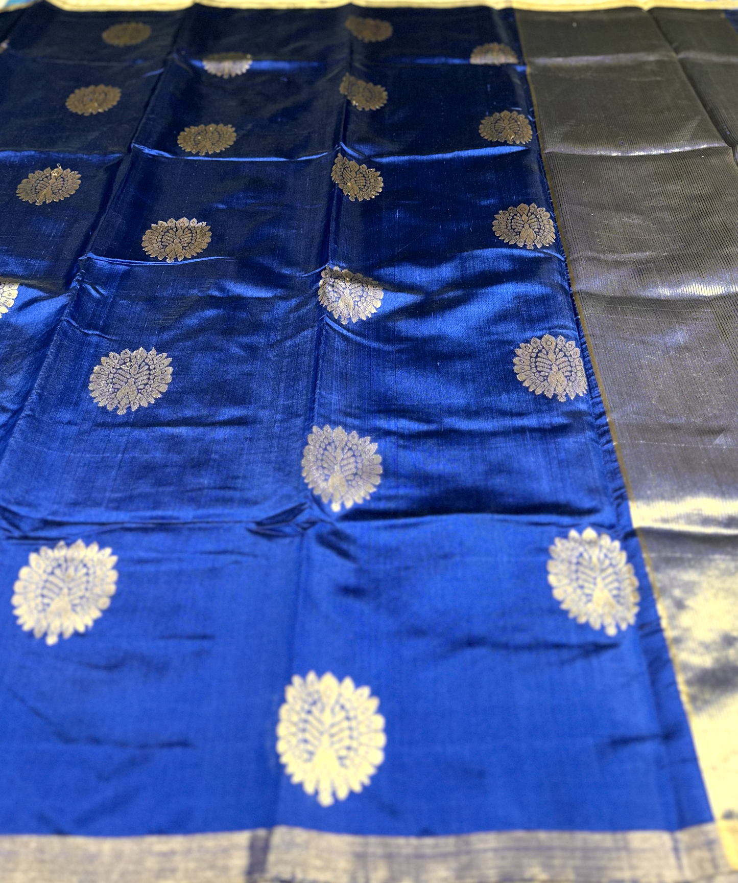 Royal Blue Chanderi Silk Saree