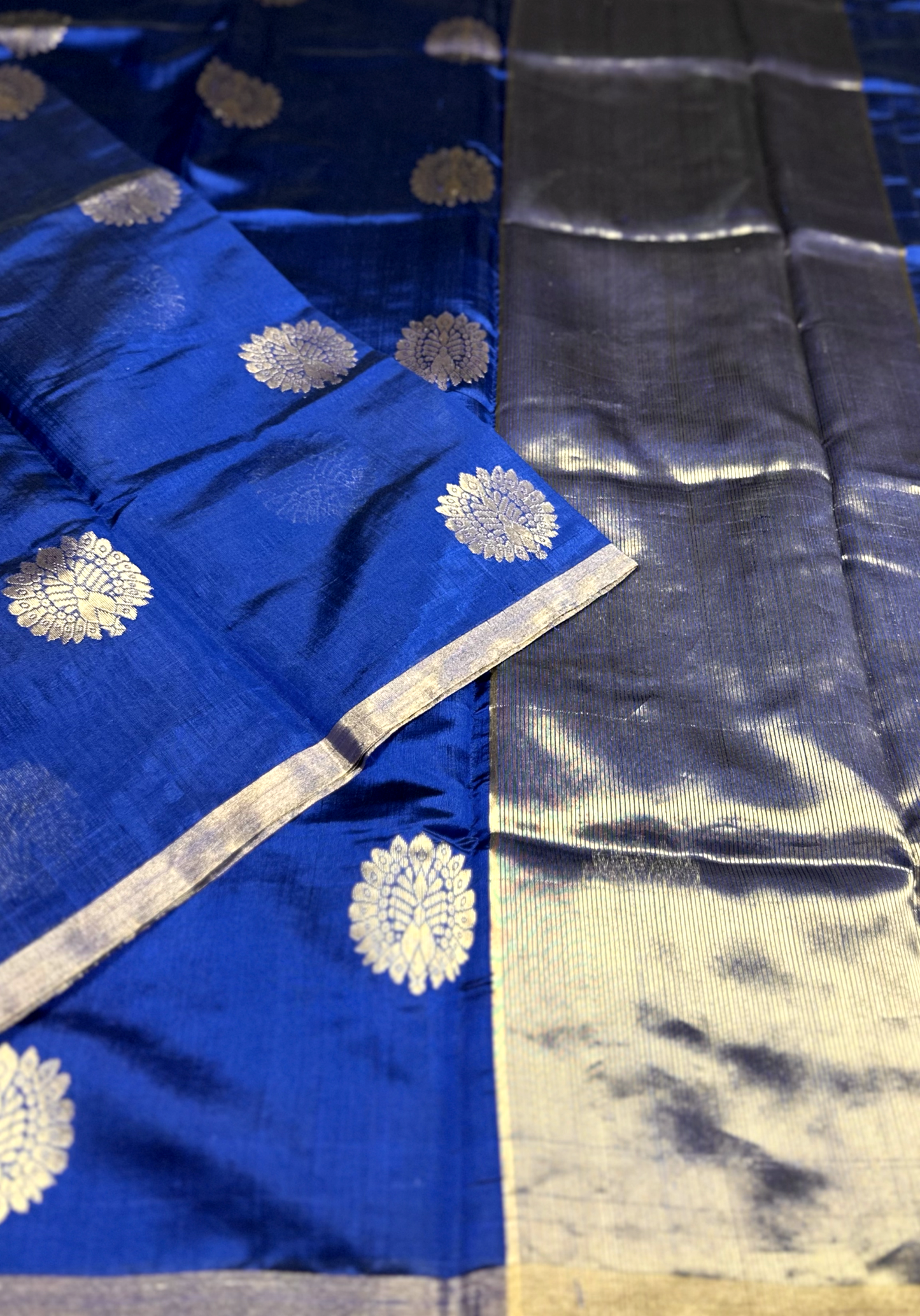 Royal Blue Chanderi Silk Saree
