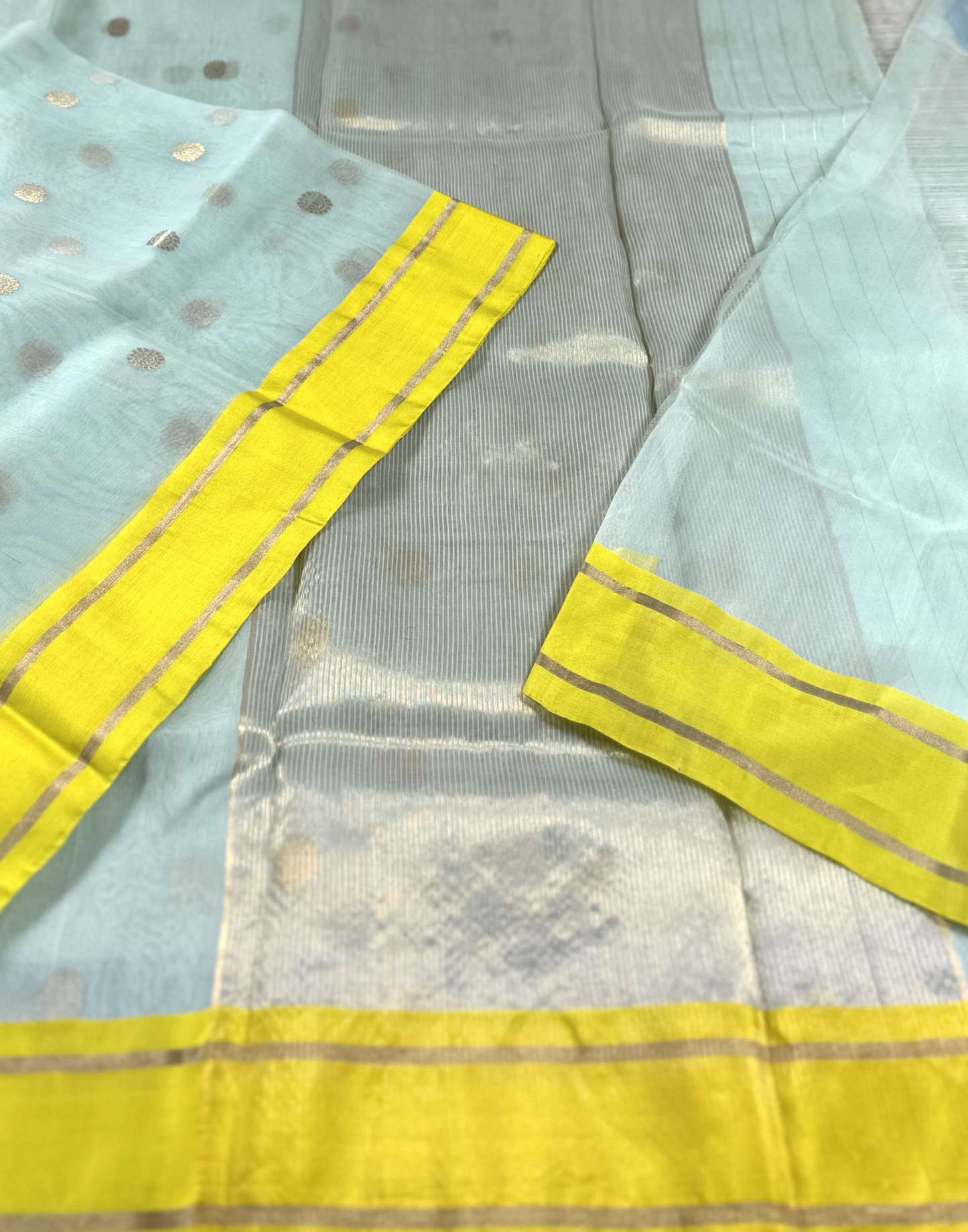 Pestal Green Chanderi Silk Saree