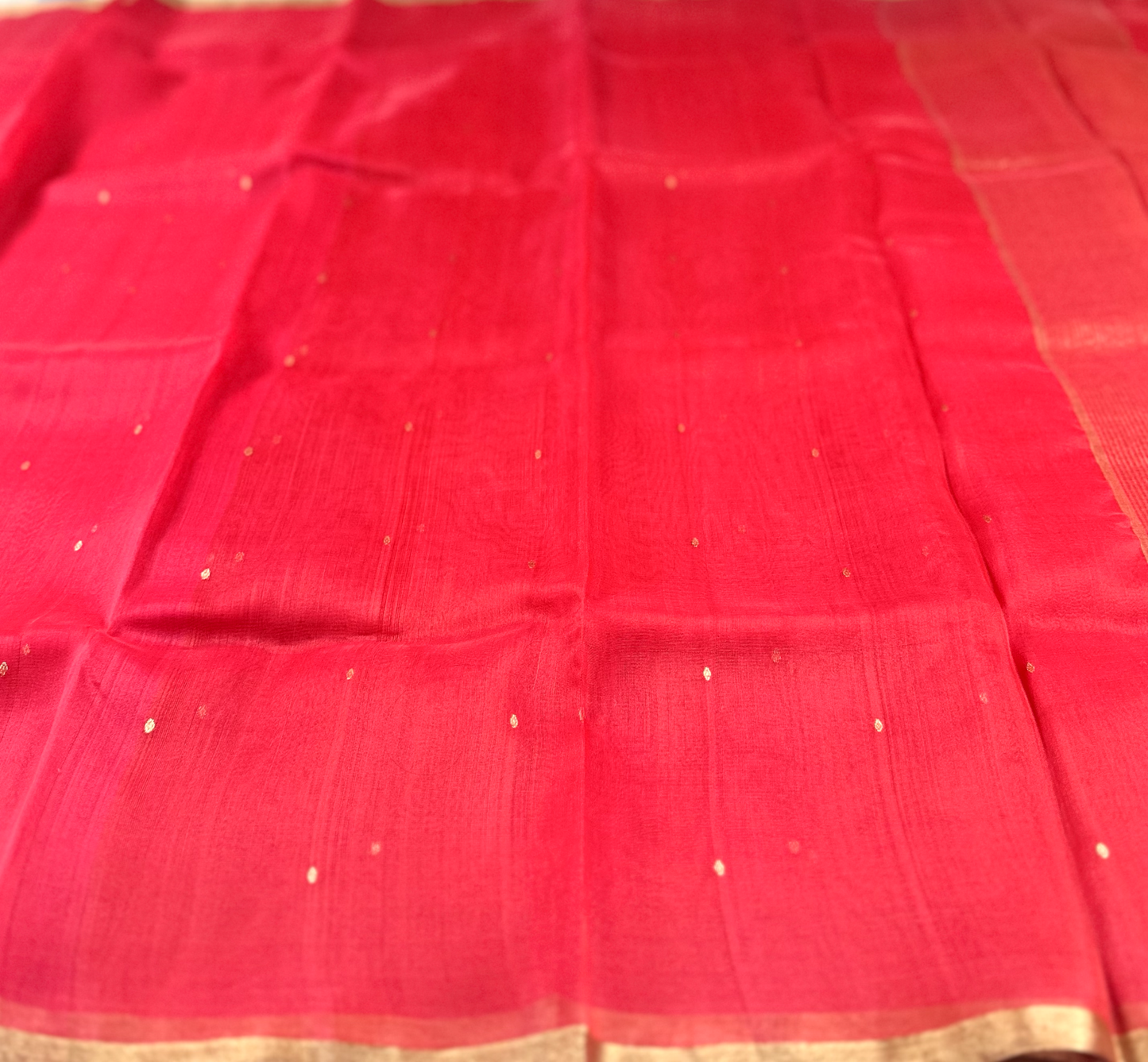 Red Katan Silk Saree