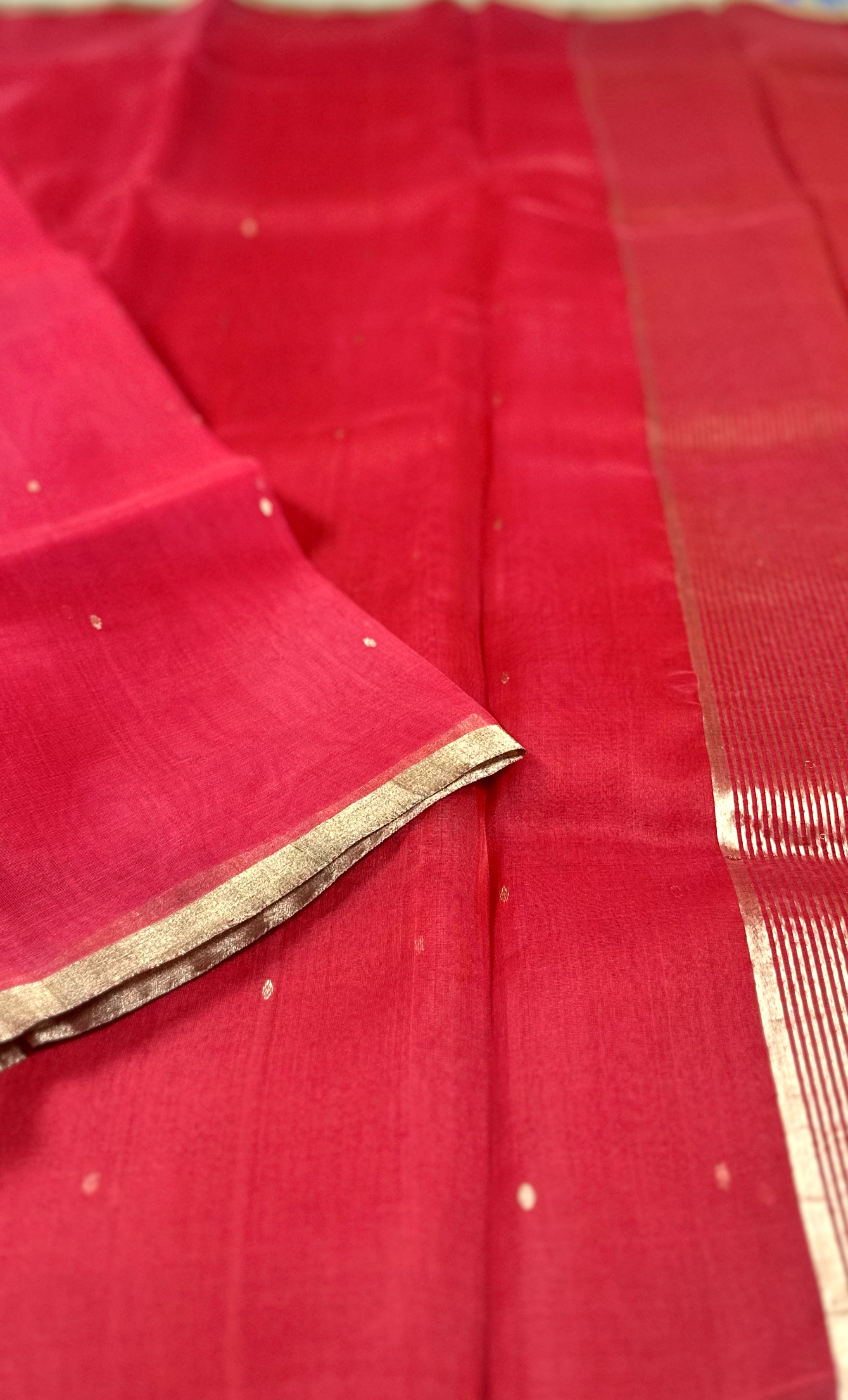 Red Katan Silk Saree