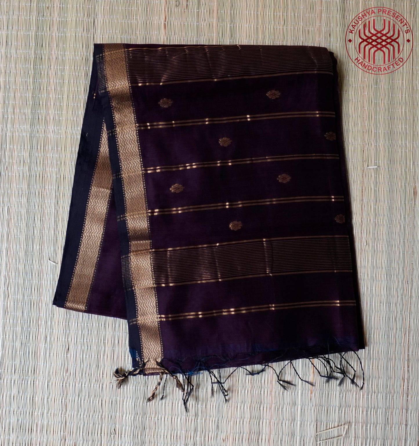 Brown Maheshwari Silk Cotton Saree