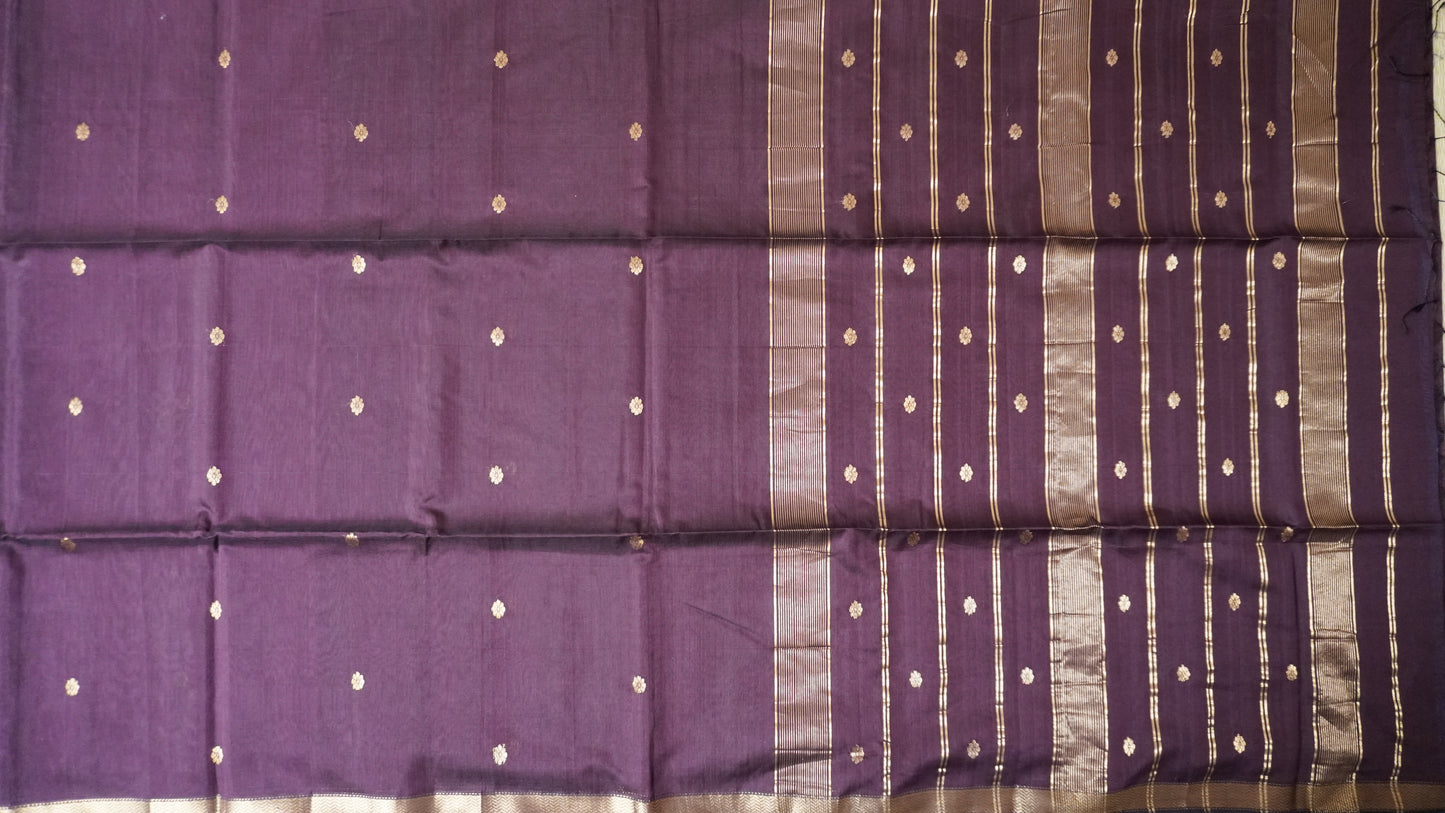 Brown Maheshwari Silk Cotton Saree