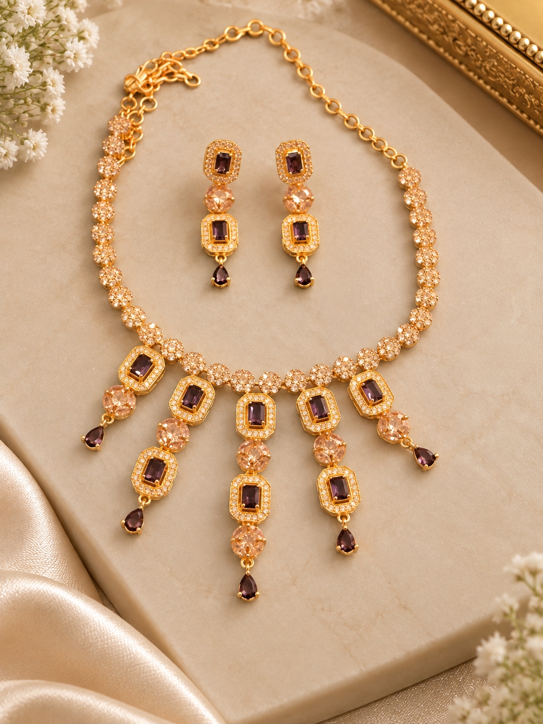 Dark Purple Ruby Radiance jewellery Set