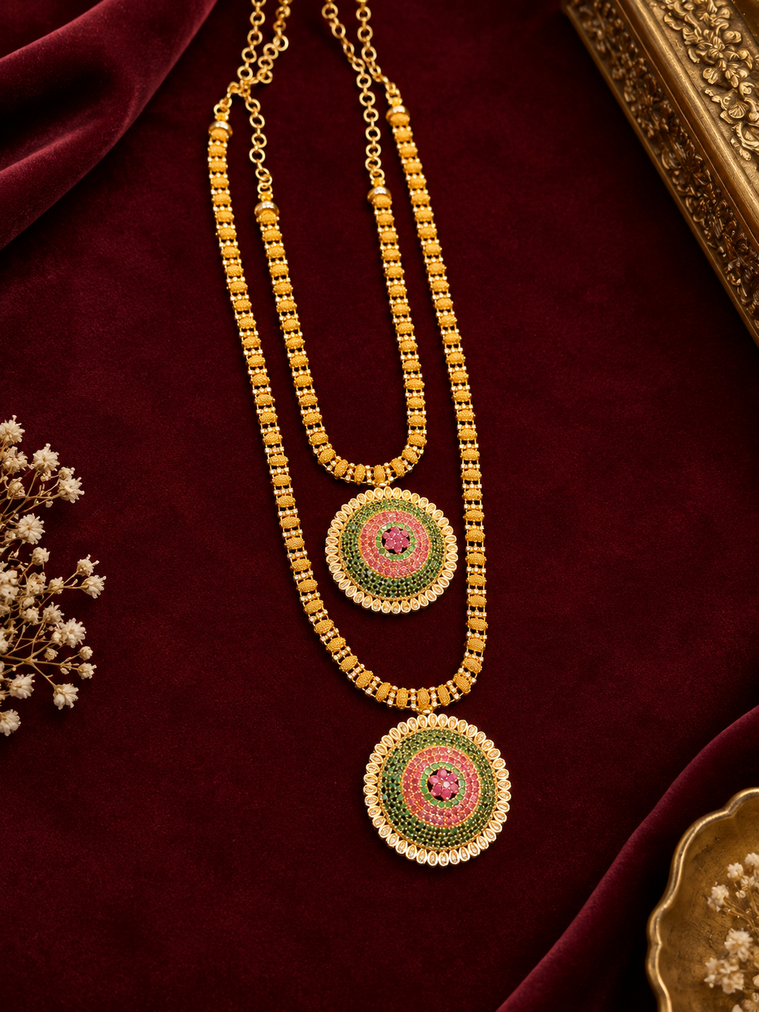 Pastel Bloom Necklace And Long Chain