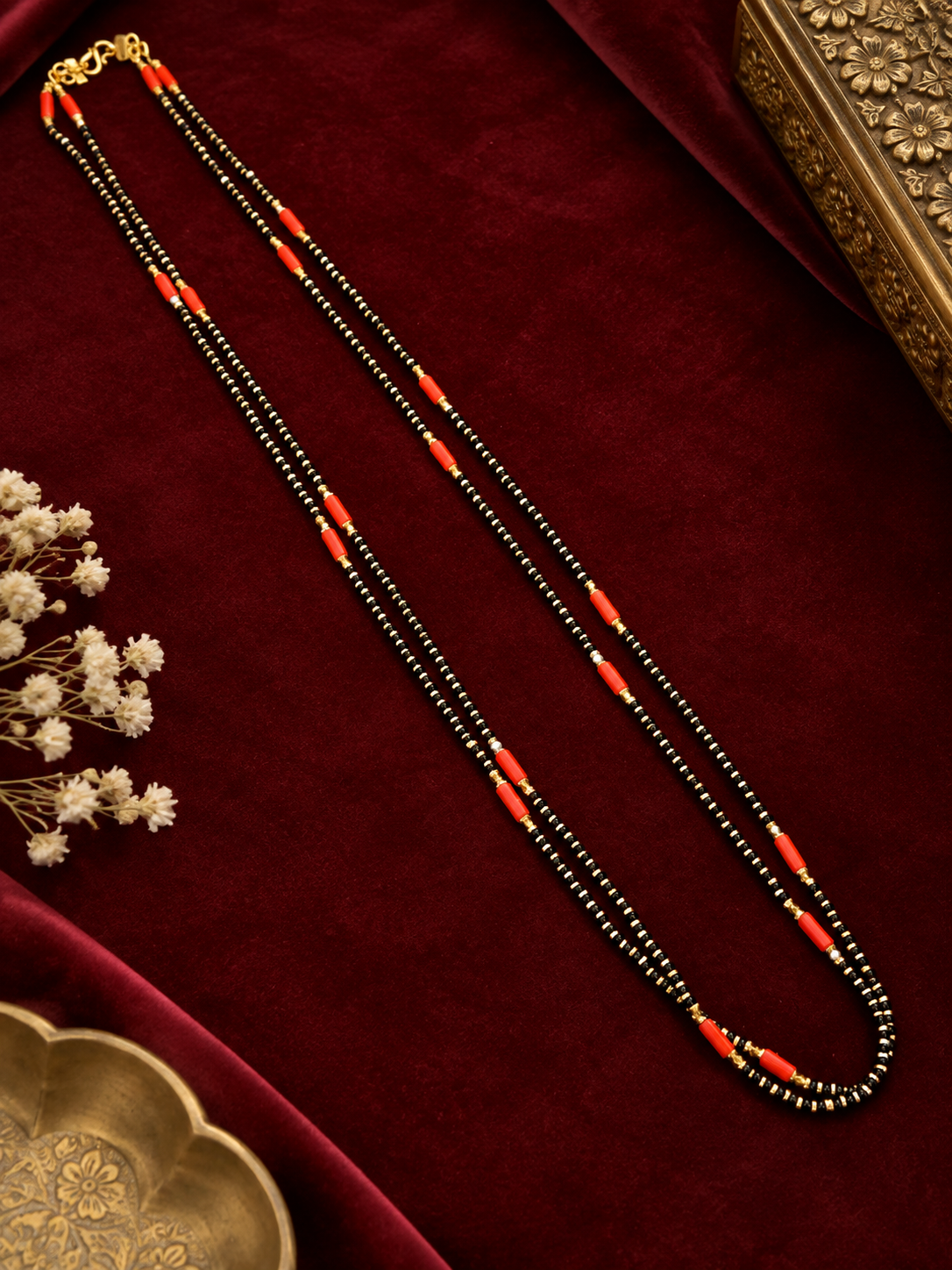 Traditional Red Bead Mangalsutra