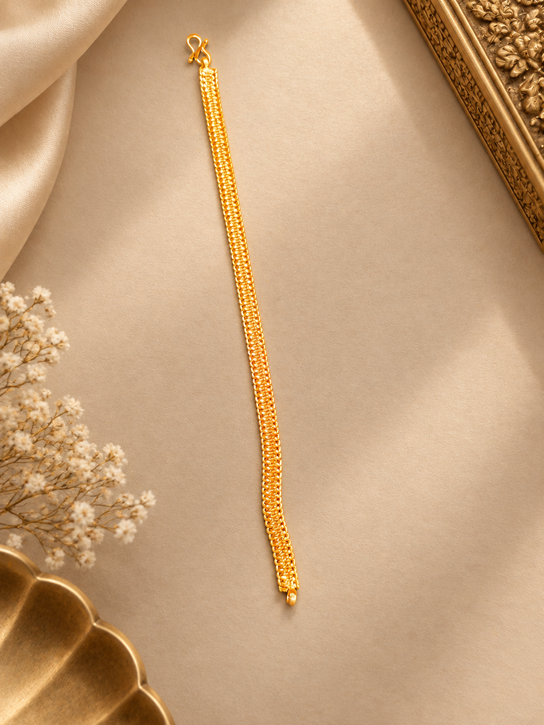 Mesh Design Gold Plated Bracelet