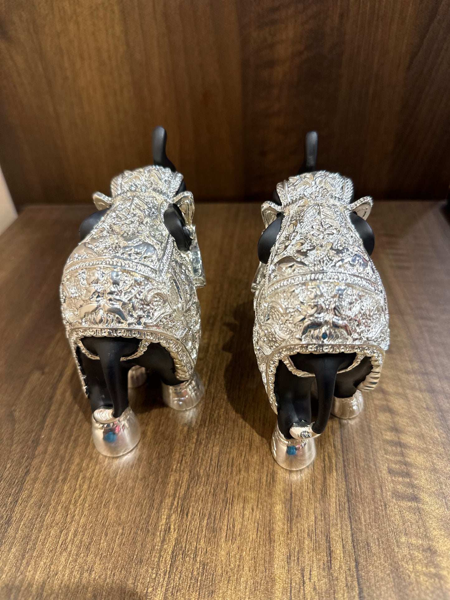 Black And Silver Coated Small Elephant
