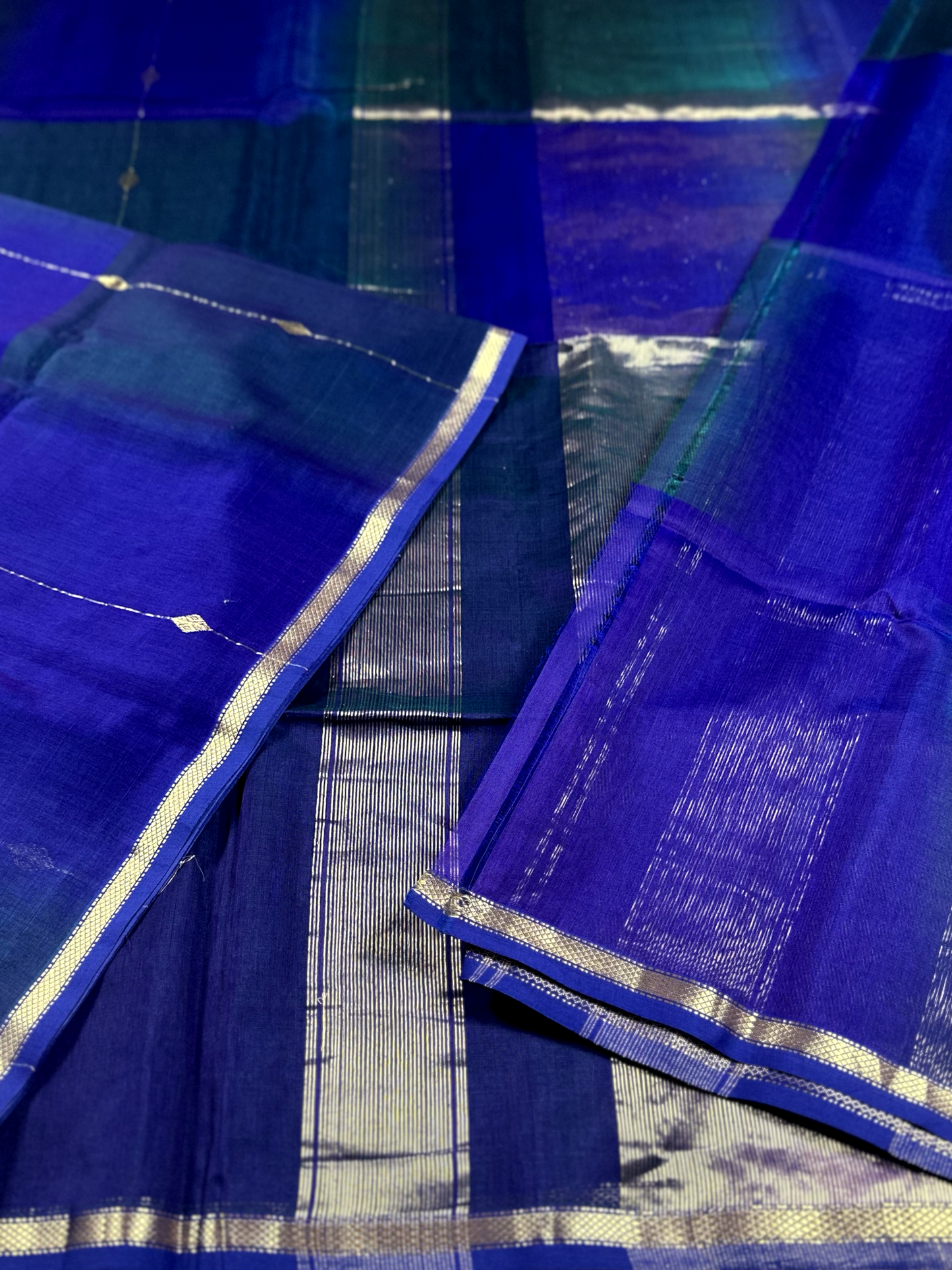 Dark Purple Maheshwari Silk Cotton Saree