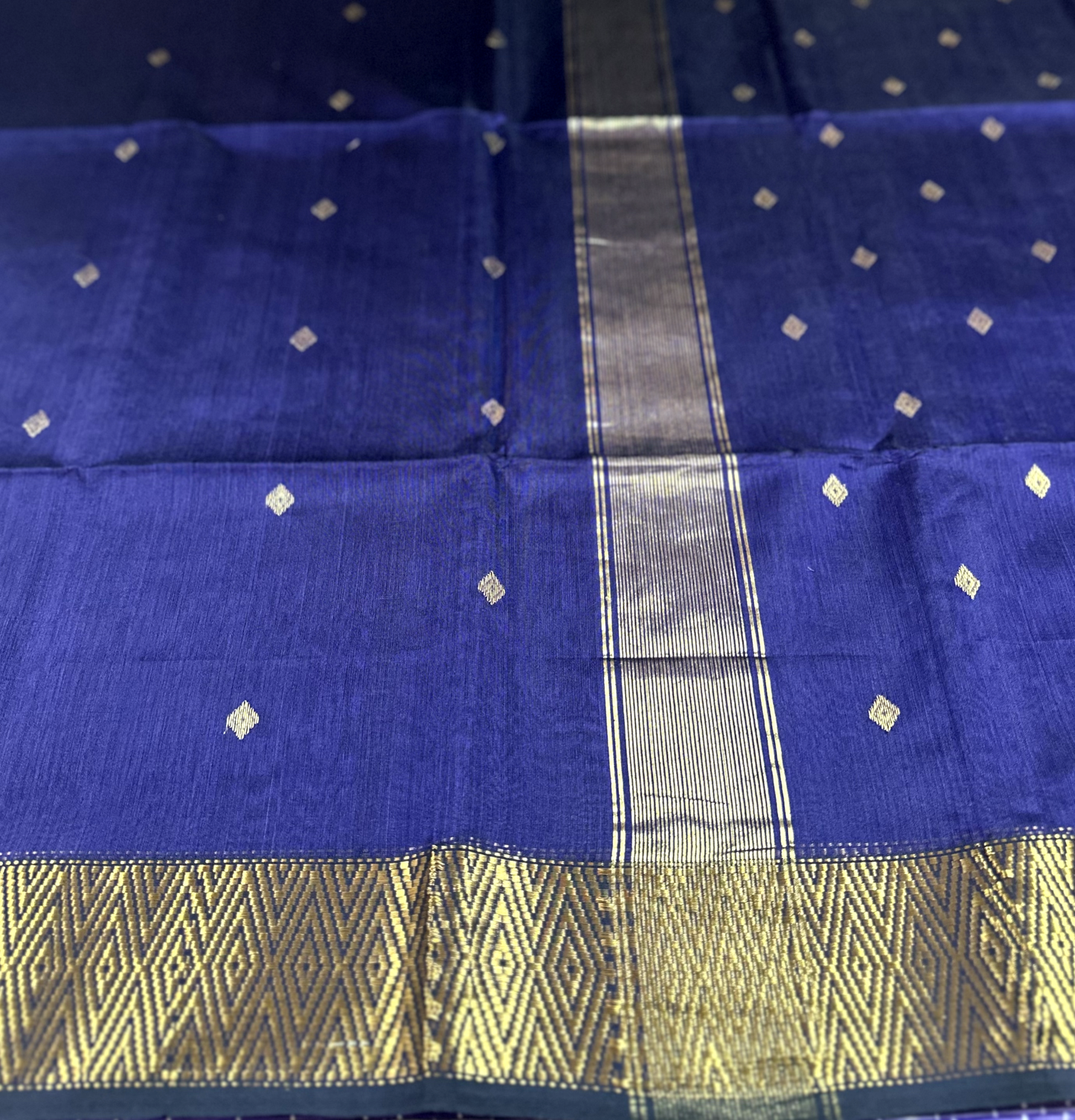Purple Dual Tone Maheshwari Silk Cotton Saree