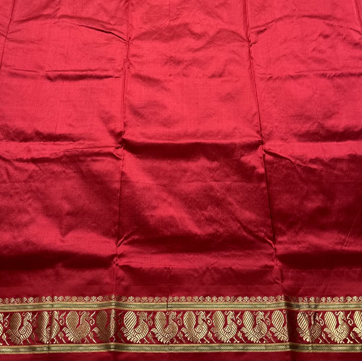 Lavendor Purple Pure Silk Narayanpet Peshwai Saree with Red Border
