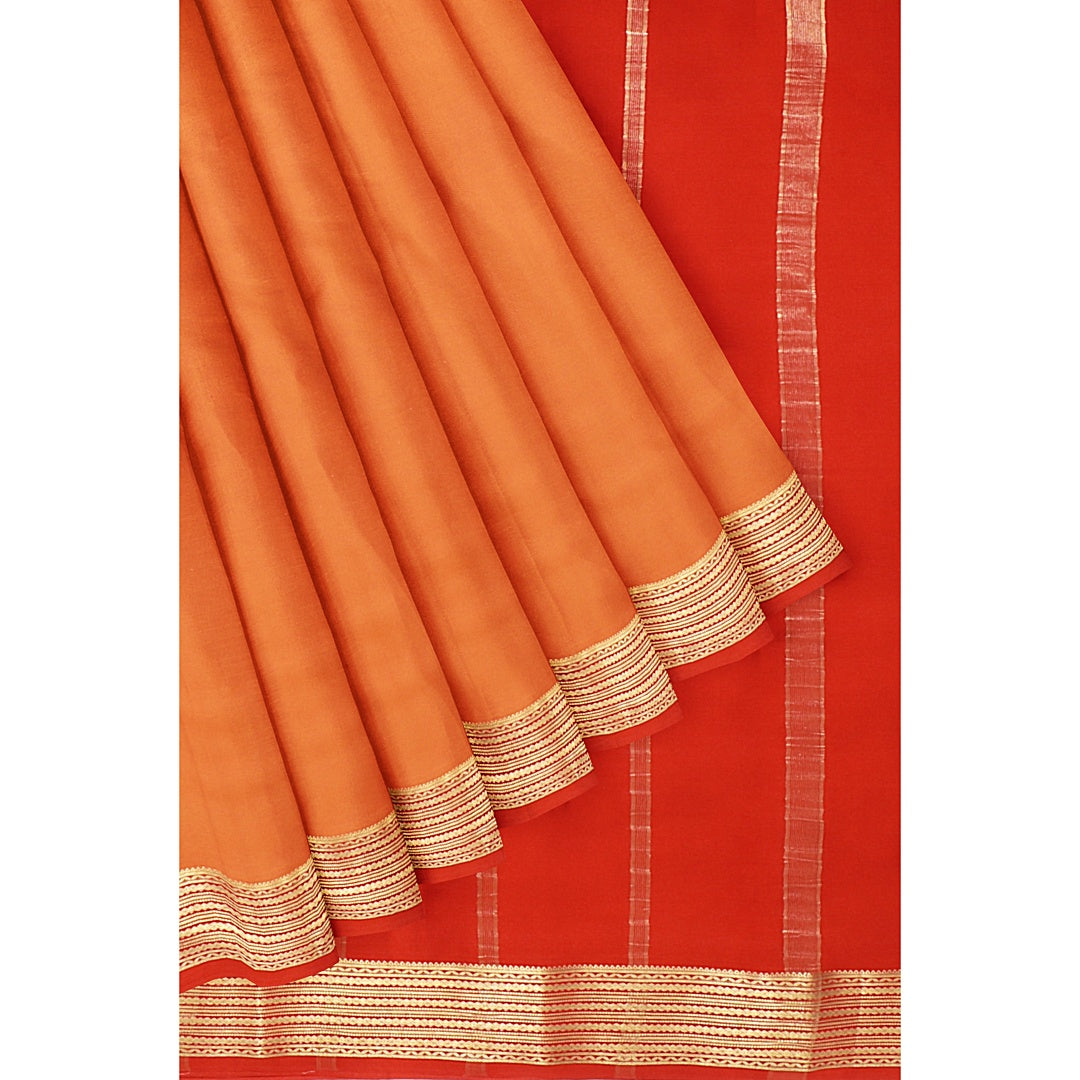 Orange Pure Silk Mysore Crepe Saree