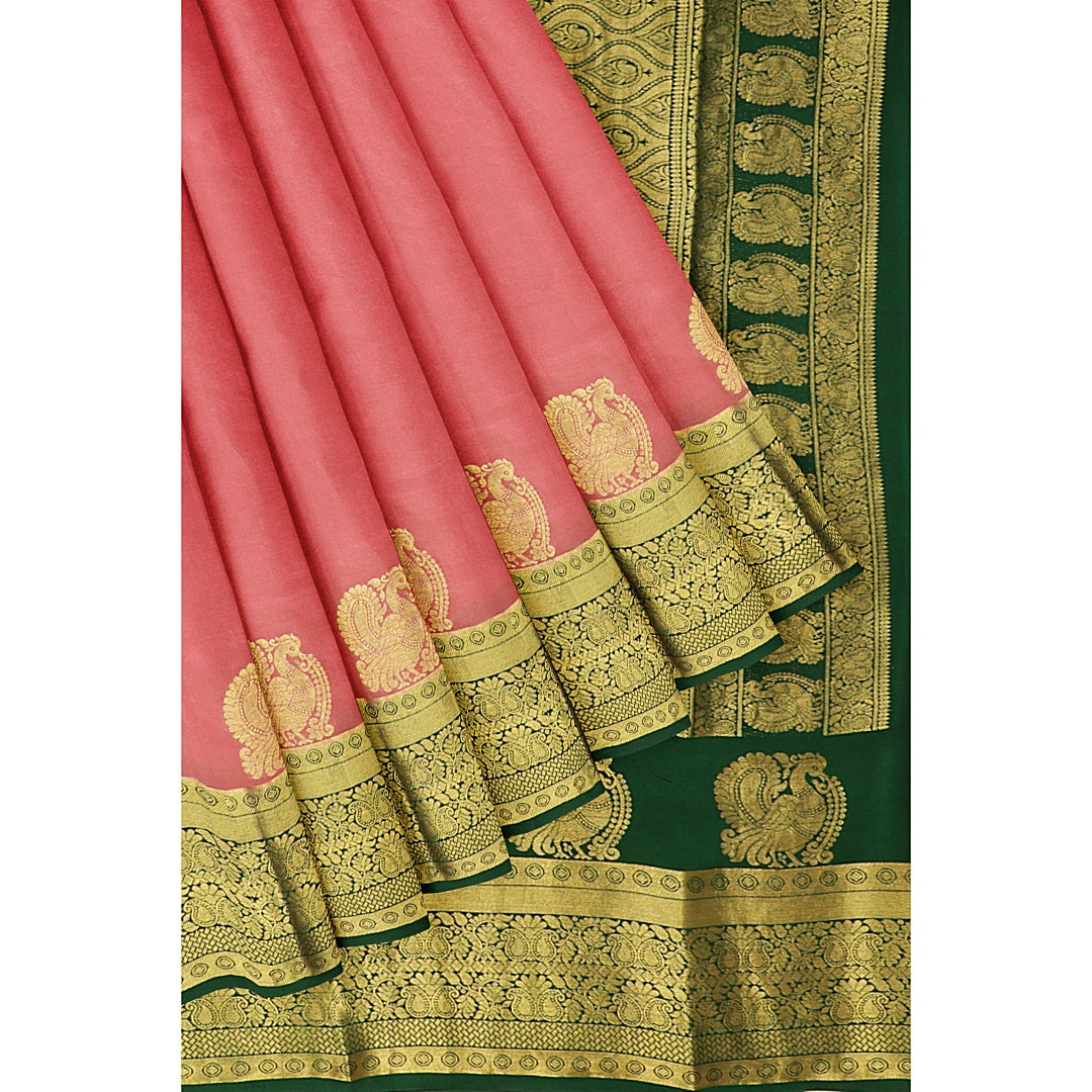 Pink Pure Silk Mysore Crepe Saree