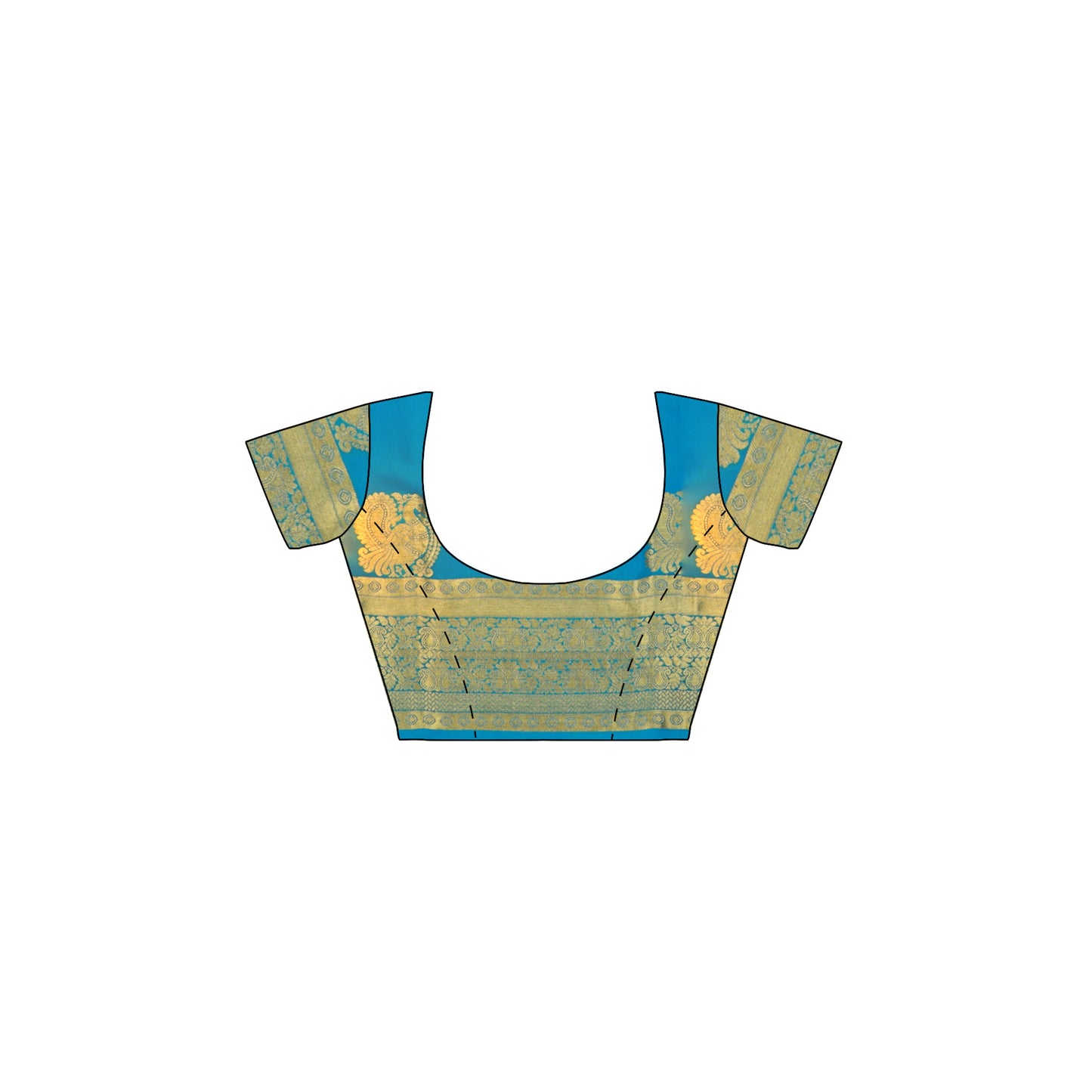 Peacock Blue Pure Silk Mysore Crepe Saree