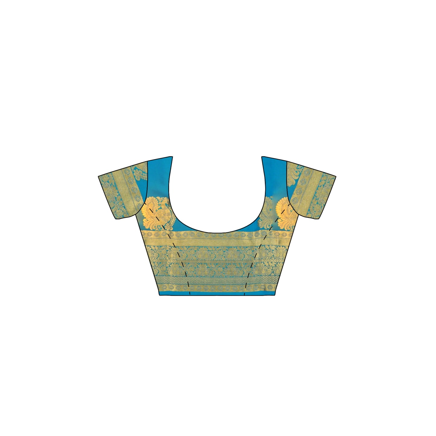 Peacock Blue Pure Silk Mysore Crepe Saree