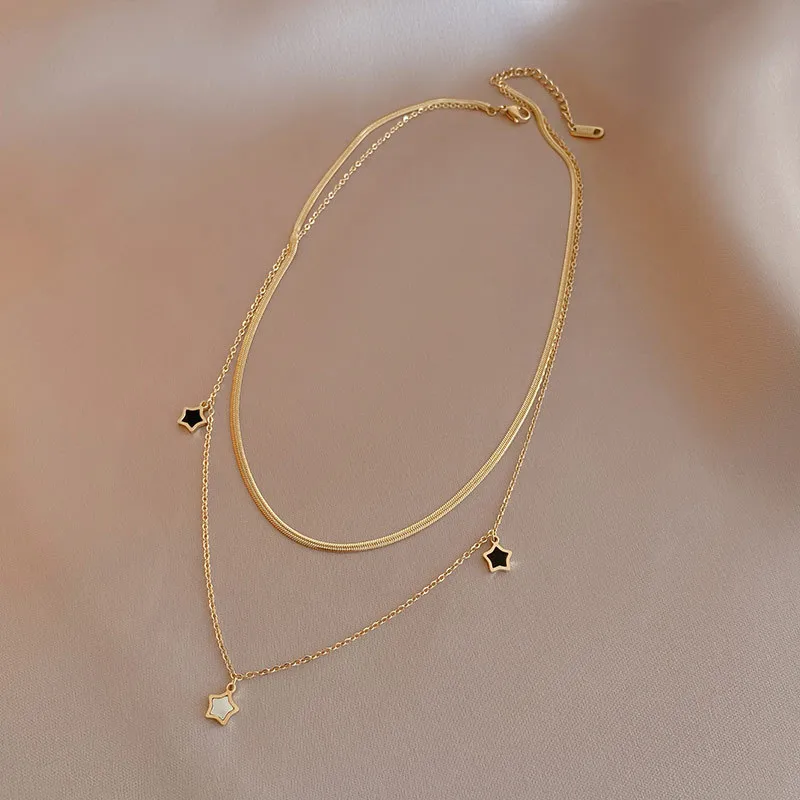 Star Pattern Waterproof Non Tarnish Chain 304 Stainless steel With Real Gold Plated