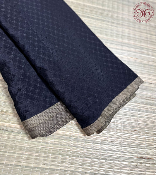 Black Pure Silk Crepe Georgette Saree