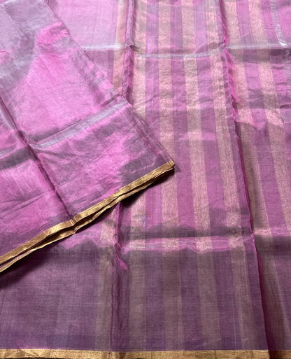 Pink Tissue Chanderi Silk Cotton Saree