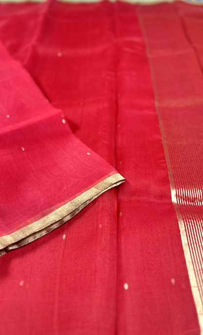 Red Katan Silk Saree