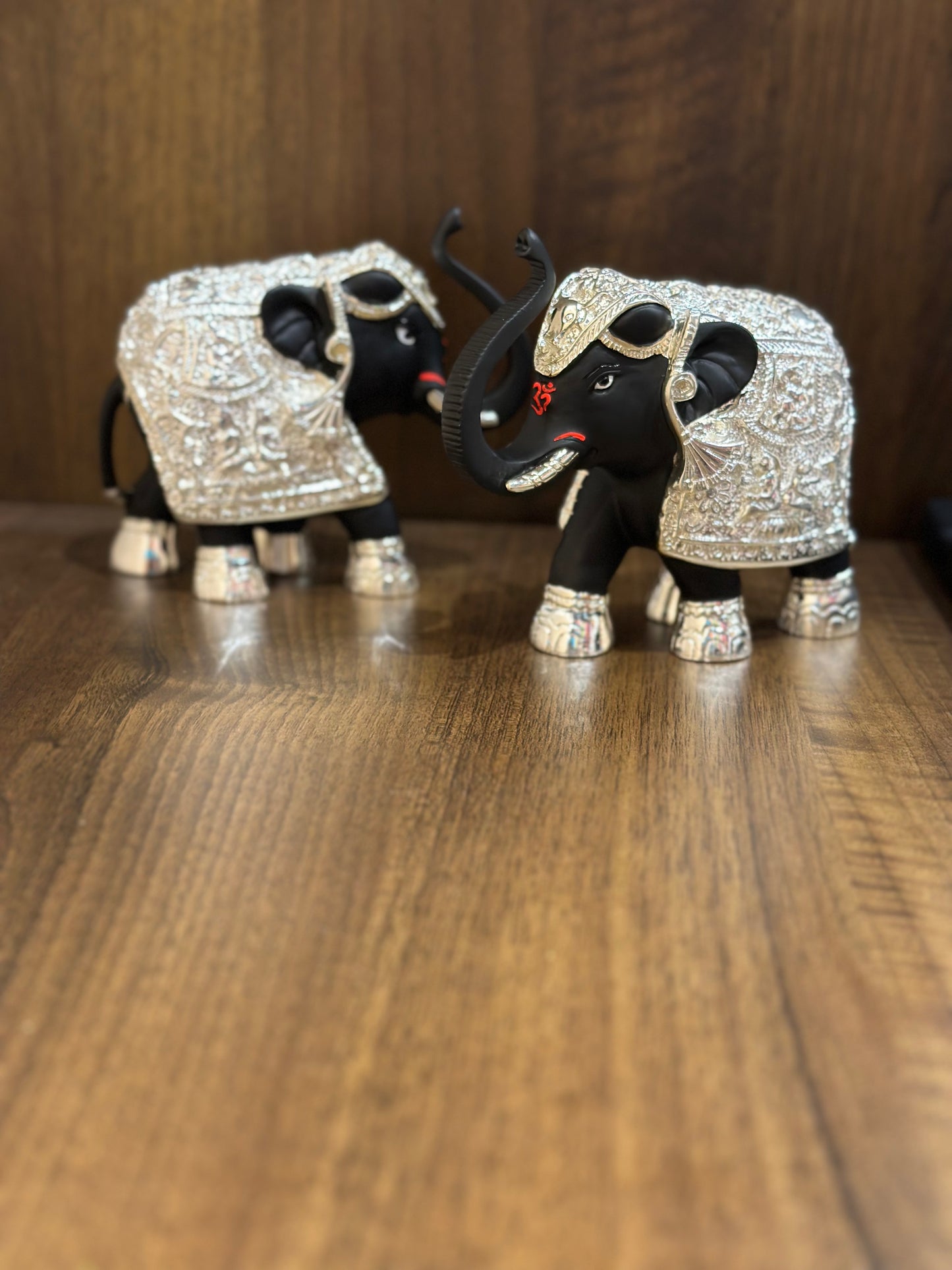 Black And Silver Coated Small Elephant