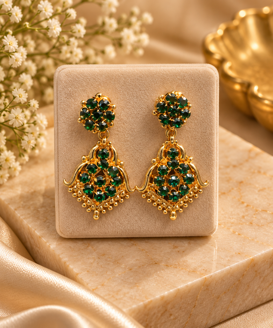 Green Meenakshi Earrings