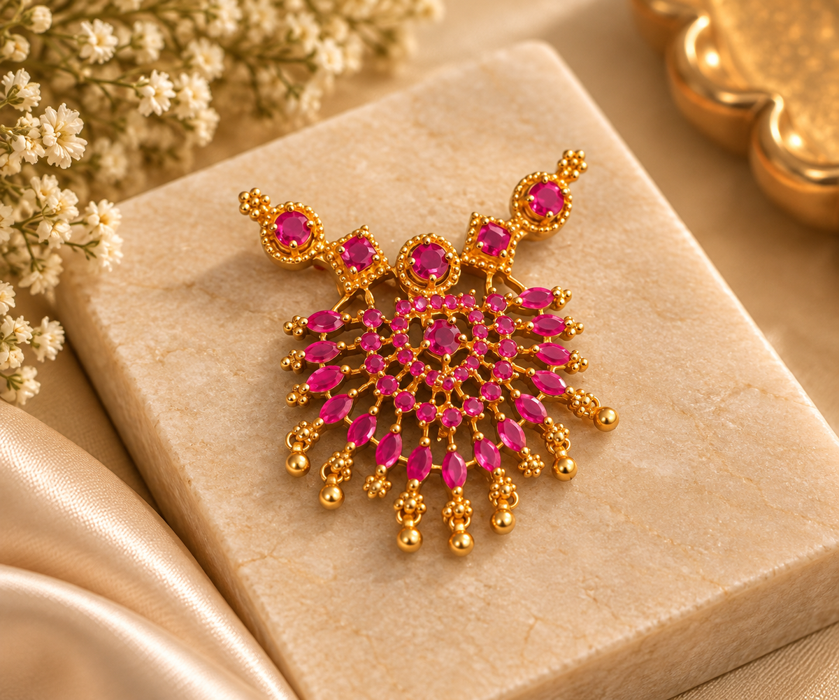 Pink Royale Pendant Gold Plated
