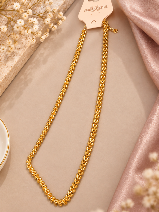 Unisex 18k Gold Plated Leaf Necklace