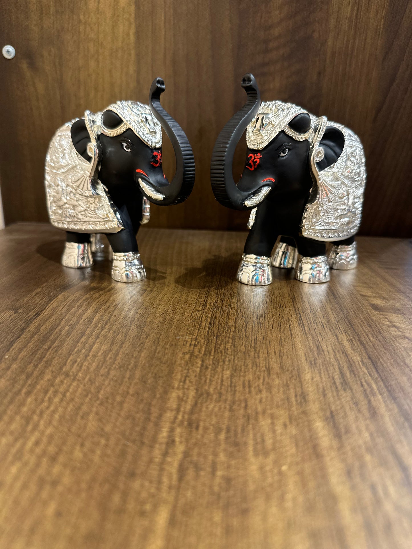Black And Silver Coated Small Elephant