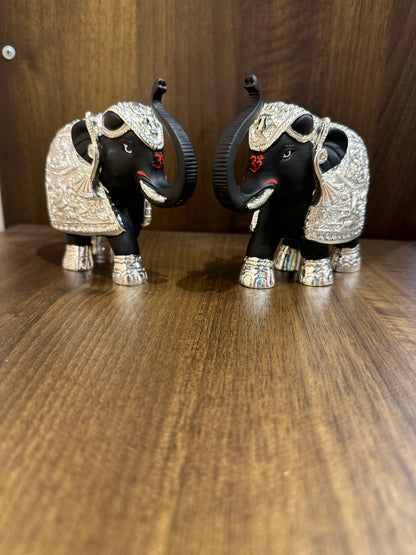 Black And Silver Coated Small Elephant