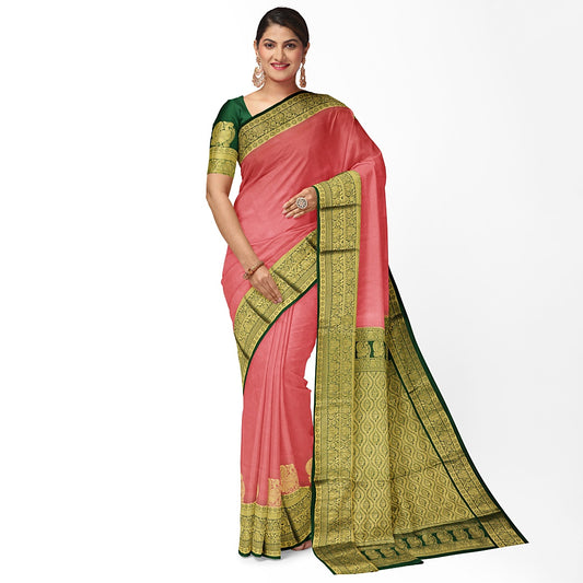 Pink Pure Silk Mysore Crepe Saree