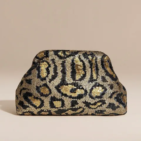 Sequins Pillow Shape Evening Bag In Polyester With Large Capacity