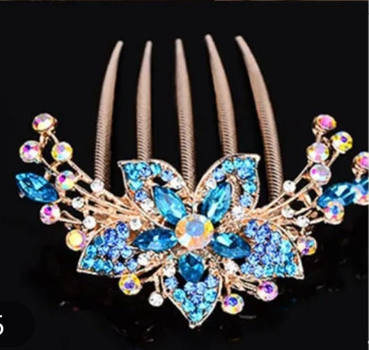 Luxurious Electroplated Flowers Headwear Insert With Alloy Rhinestones