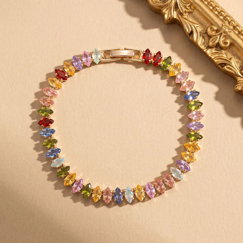 Rhombus  Copper Bracelet With 18K Real Gold Plating